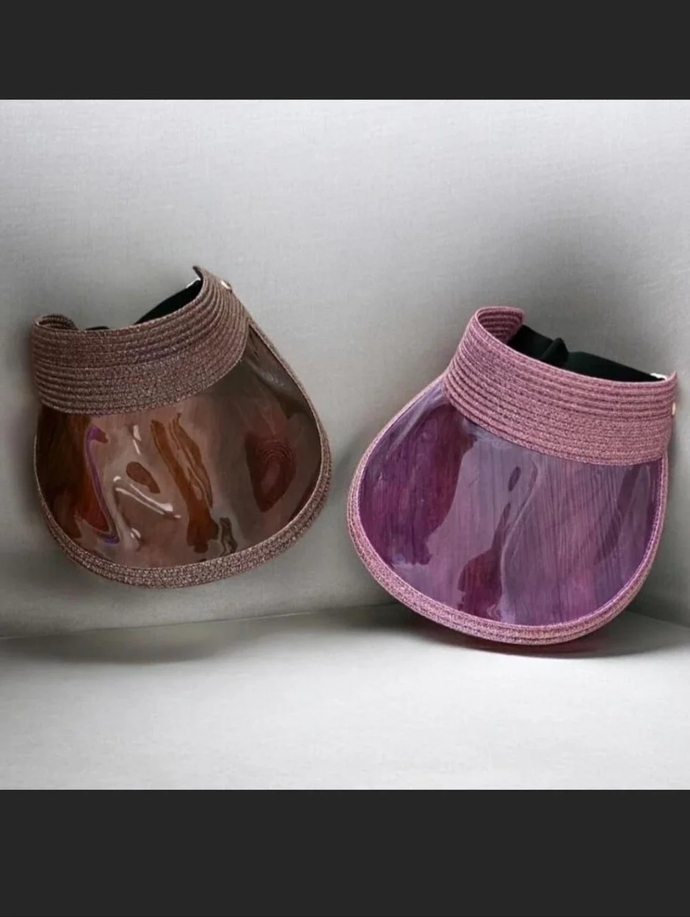 Y2K Sun Visor Hat Purple and Brown Set Beachwear